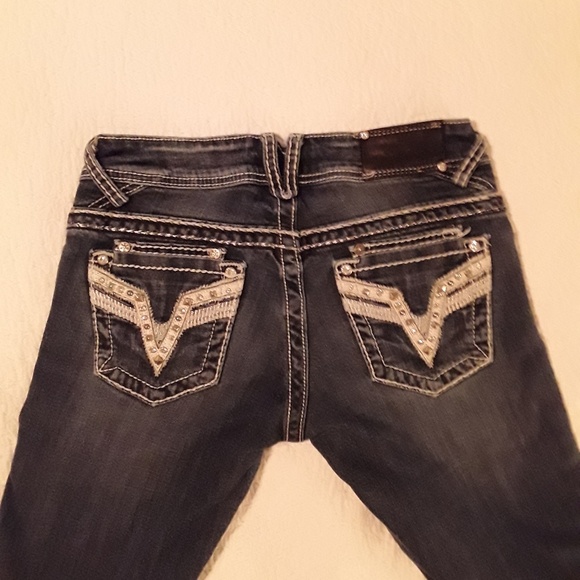 Vigoss Denim - Vigoss 'Dublin' Slim Boot Cut Embellished Jean